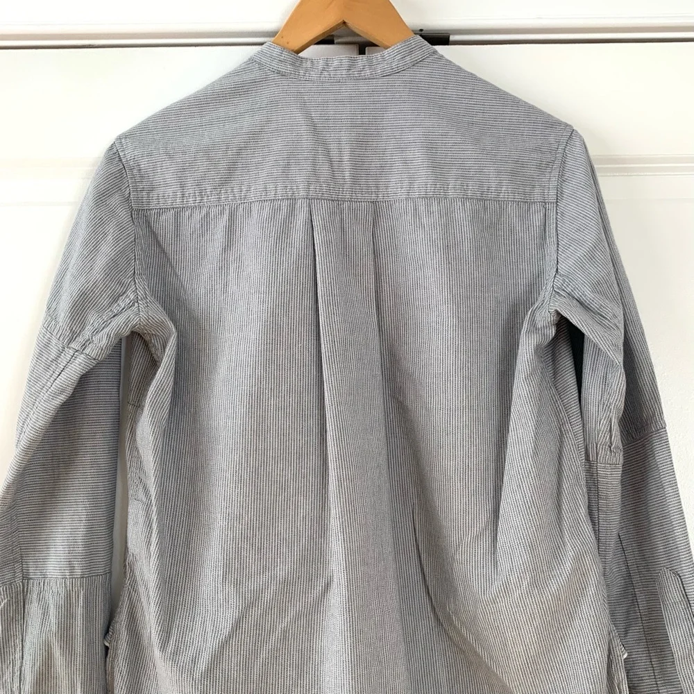 Billy Reid Sz XS Button Down Shirt Band Collar Patchwork Stripe Cotton Menswear - Picture 5 of 9